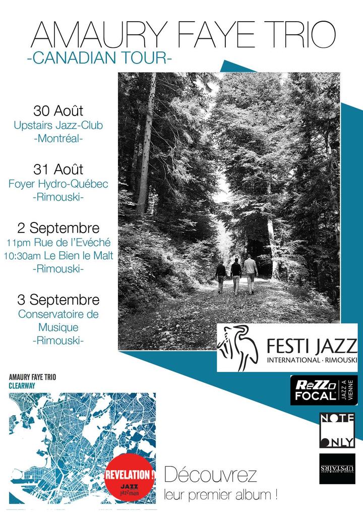 Amaury Faye Trio's Canadian Tour kicks off on August 30th